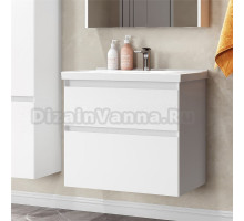 Тумба с раковиной Belux Киото НП 70-02 подвесная, 2 ящика, белая