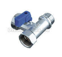 Шаровой кран TeRma R-3 33710 трехходовой, Т-образный, 1/2"НРх3/4"НРx1/2"ВР, ручка флажок