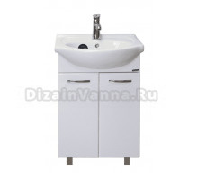 Тумба с раковиной Sanita Вега 55 напольная, глянцевая белая