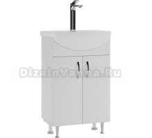 Тумба с раковиной Домино ЭКО 55 напольная, белая, раковина Исеть