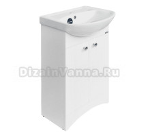 Тумба с раковиной Sanita Аттика 50 напольная, 2 дверки, матовая белая