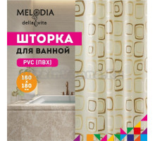 Шторка для ванной комнаты 180х180см "Рисунок цвета кофе" Melodia della vita MZ-501