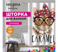 Шторка для ванной комнаты 180x200 "Модная кошечка" Melodia Della Vita MZ-133
