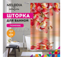 Шторка для ванной комнаты 180x200 "Орхидеи у воды" Melodia Della Vita MZ-141