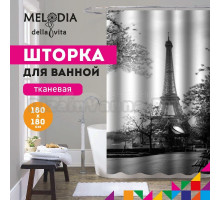 Шторка для ванной комнаты 180x180 "Эйфелева башня" Melodia Della Vita MZ-70