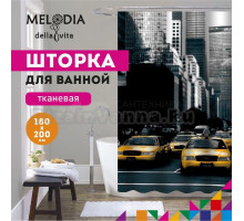 Шторка для ванной комнаты 180х200см "Жёлтое такси" Melodia della vita MZ-123