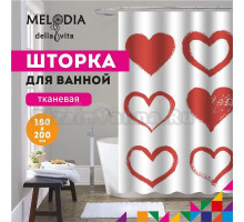 Шторка для ванной комнаты 180x200 "Сердечки" Melodia Della Vita MZ-143