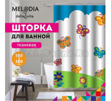 Шторка для ванной комнаты 180x180 "Бабочки" Melodia Della Vita MZ-85