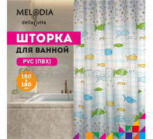 Шторка для ванной комнаты 180х180см "Рыбки" Melodia Della Vita MZ-502
