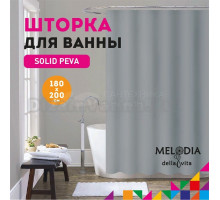 Шторка для ванной комнаты PEVA 180х200см "Серая" MZ-406 Melodia della vita