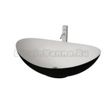 Накладная раковина Stella Polar Орион 58 черно-белая, овальная