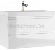 Тумба с раковиной Домино Graffo 80 подвесная, белый глянец, раковина Classica