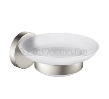 Мыльница Timo Saona 13021/13 настенная, стеклянная, цвет никель