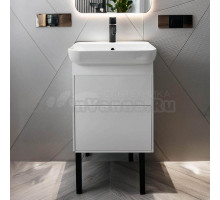 Тумба с раковиной Belux Клермонт Н 45-02 напольная, 2 ящика, белая