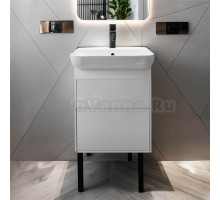 Тумба с раковиной Belux Клермонт Н 55-02 напольная, 2 ящика, белая