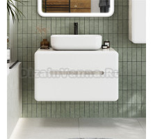 Тумба под раковину со столешницей Art&Max Genova 80 подвесная, 2 ящика, бетон хафит