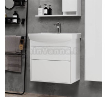 Тумба с раковиной Belux Клермонт Н 60-02 напольная, 2 ящика, белая