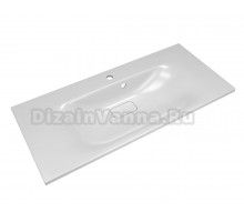 Мебельная раковина Style Line Фортуна 100 накладная, матовая белая, прямоугольная, искусственная камень