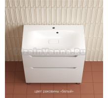 Тумба с раковиной Style Line Остин 80 напольная, белая эмаль plus, раковина Фортуна 80 белая