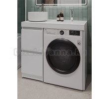 Тумба с раковиной Orange Sistema 100 глянцевая белая, с раковиной B07-345W