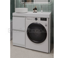 Тумба с раковиной Orange Sistema 100 глянцевая белая, с раковиной B09-360W