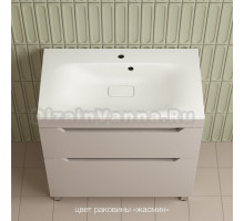 Тумба с раковиной Style Line Остин 80 напольная, крем эмаль plus, раковина Фортуна 80 жасмин