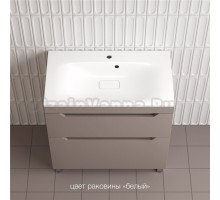 Тумба с раковиной Style Line Остин 80 напольная, тауп темный эмаль plus, раковина Фортуна 80 белая
