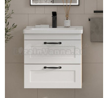 Тумба с раковиной EQUIL Lago 60.2Y подвесная, белый софт, дуб сонома