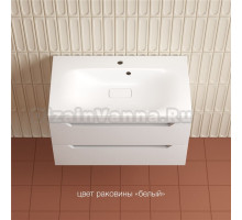 Тумба с раковиной Style Line Остин 80 подвесная, белая эмаль plus, раковина Фортуна 80 белая