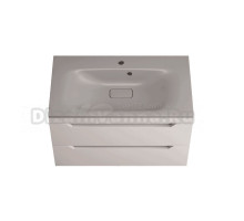 Тумба с раковиной Style Line Остин 80 подвесная, белая эмаль plus, раковина Фортуна 80 серый шелк