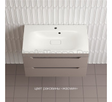 Тумба с раковиной Style Line Остин 80 подвесная, тауп темный эмаль plus, раковина Фортуна 80 жасмин