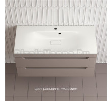 Тумба с раковиной Style Line Остин 100 подвесная, тауп темный эмаль plus, раковина Фортуна 100 жасмин