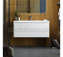 Тумба под раковину без столешницы Art&Max Sanremo 100 подвесная, 1 ящик, белая глянцевая