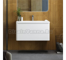 Тумба под раковину без столешницы Art&Max Sanremo 80 подвесная, 1 ящик, белая глянцевая