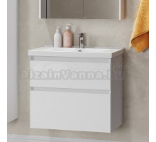 Тумба с раковиной Belux Киото НП 100-02 подвесная, 2 ящика, белая