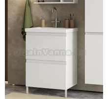 Тумба с раковиной Belux Эридан Н 50-02 напольная, 2 ящика, белая