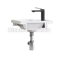 Консоль с раковиной Belux Мини 40 подвесная, цвет консоли белый, сифон квадратный, хром