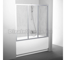 Шторка на ванну Ravak Supernova AVDP3-170 профиль сатин, витраж полистирол Rain