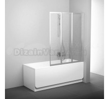 Шторка на ванну Ravak VS3 115 профиль сатин, прозрачное стекло Transparent