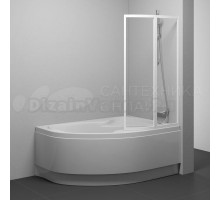 Шторка на ванну Ravak Supernova VSK2 Rosa 170 R профиль белый, прозрачное стекло Transparent