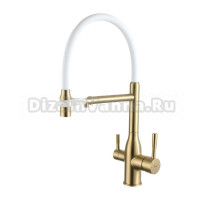 Смеситель для кухни Frap F4398-3 золотой сатин