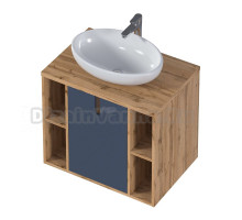 Тумба с раковиной 1MarKa Uta 70, шарли синий, раковина Ringo Cut 53