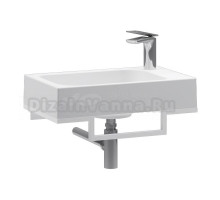 Консоль с раковиной Belux Темпо 50 L подвесная, цвет консоли белый, сифон круглый, хром