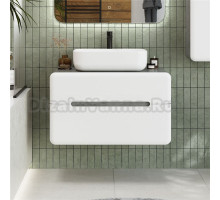 Тумба с раковиной Art&Max Genova 80 подвесная, 2 ящика, бетон лофт натуральный