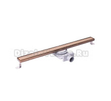 Душевой трап (лоток) Plumberia Selection PSL Linear 6x80 80 см, решетка бронза, с сифоном, под плитку