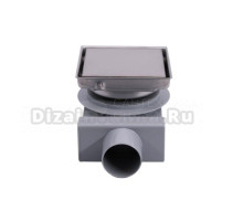 Душевой трап Plumberia Selection PS Holder PSH13MT 13x13, в пол, матовая нержавеющая сталь, с сифоном