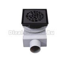 Душевой трап Plumberia Selection PS Stones PSS13NO 13x13, в пол, матовый черный, с сифоном