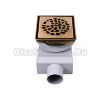Душевой трап Plumberia Selection PS Stones PSS13BR 13x13, в пол, бронза, с сифоном