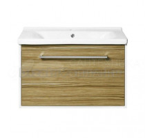 Тумба под раковину без столешницы AQUATON Мерида 80 new белый глянец, эбони светлый