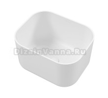 Накладная раковина WHITECROSS Lazurit solid surface 50 матовая белая, прямоугольная, искусственная камень